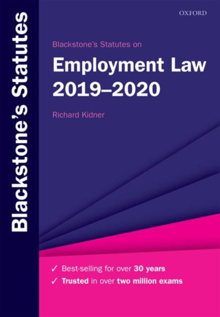Blackstone's Statutes on Employment Law 2019-2020, Paperback / softback Book