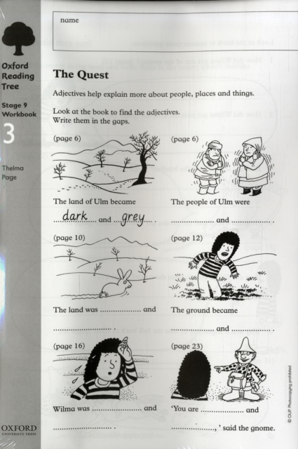 Oxford Reading Tree: Level 9: Workbooks: Workbook 3: The Quest and Survival Adventure (Pack of 6), Paperback / softback Book