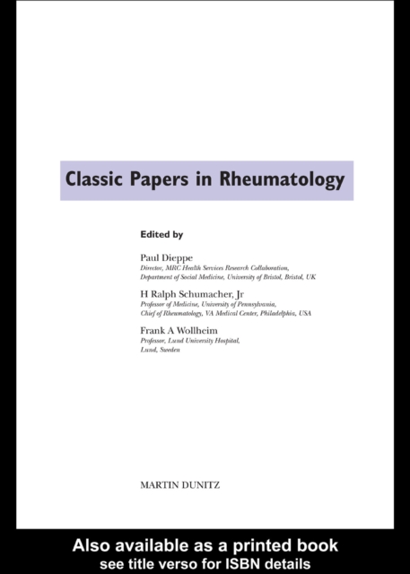 Classic Papers in Rheumatology, PDF eBook