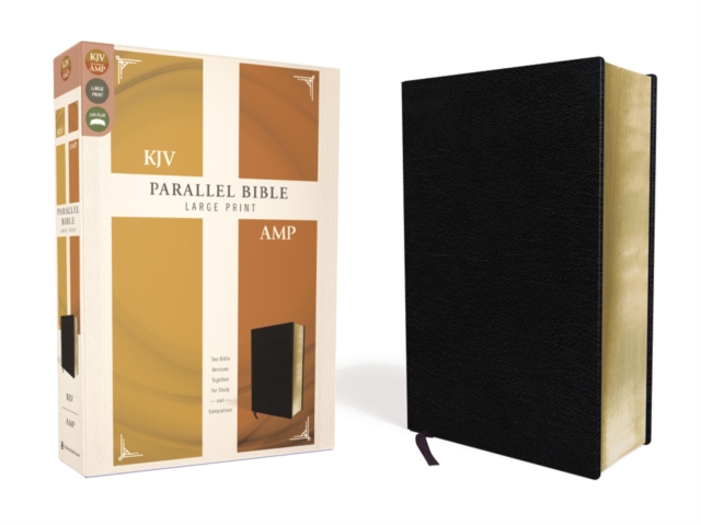 KJV, Amplified, Parallel Bible, Large Print, Bonded Leather, Black, Red Letter : Two Bible Versions Together for Study and Comparison, Leather / fine binding Book