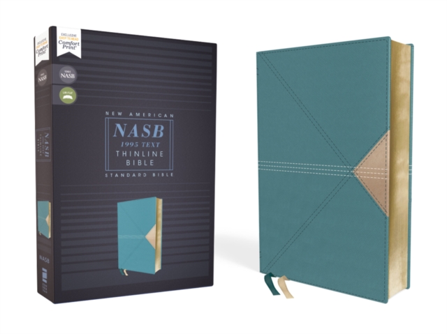 NASB, Thinline Bible, Leathersoft, Teal, Red Letter, 1995 Text, Comfort Print, Leather / fine binding Book