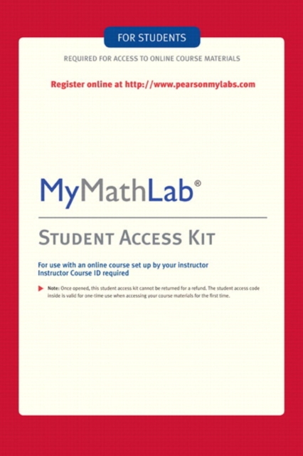 MyLab Math -- Standalone Access Card, Digital product license key Book