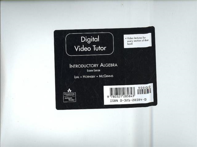 Digital Video Tutor for Introductory Algebra, CD-ROM Book