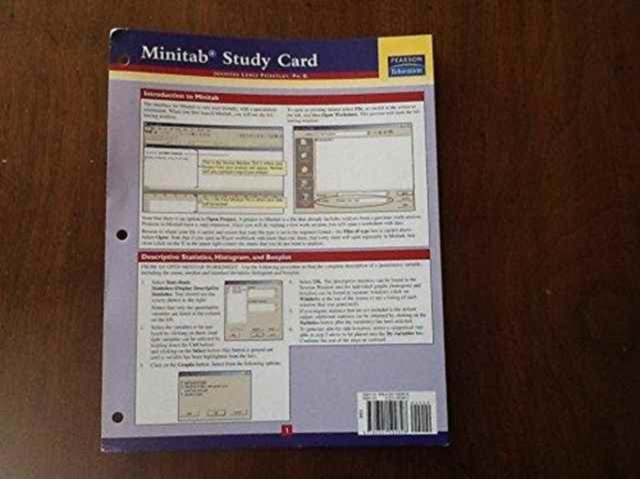 Minitab Study Card for Statistics, Cards Book