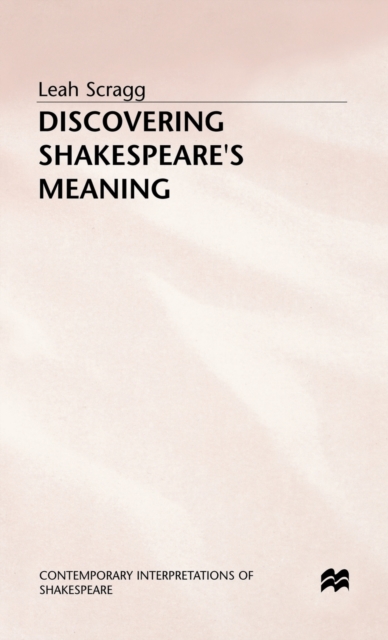 Discovering Shakespeare's Meaning, Hardback Book