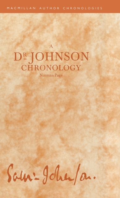A Dr Johnson Chronology, Hardback Book