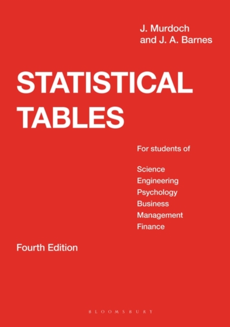 Statistical Tables : For students of Science Engineering Psychology Business Management Finance, Paperback / softback Book