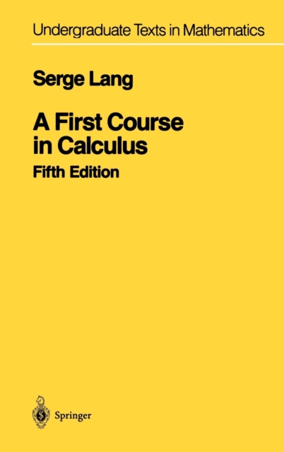 A First Course in Calculus, Hardback Book