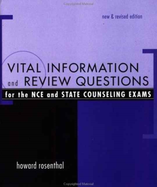 Vital Information and Review Questions for the NCE and State Counseling Exams, Audio cassette Book