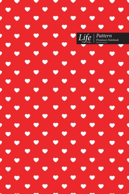 Hearts Pattern Composition Notebook, Dotted Lines, Wide Ruled Medium Size 6 x 9 Inch (A5), 144 Sheets Red Cover, Paperback / softback Book