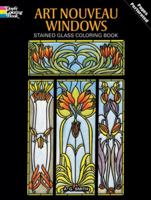 Art Nouveau Windows Stained Glass Coloring Book, Paperback / softback Book
