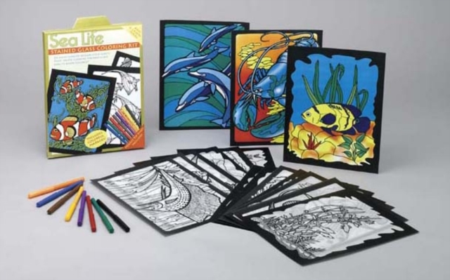 Sea Life Stained Glass Coloring Kit, Multiple copy pack Book