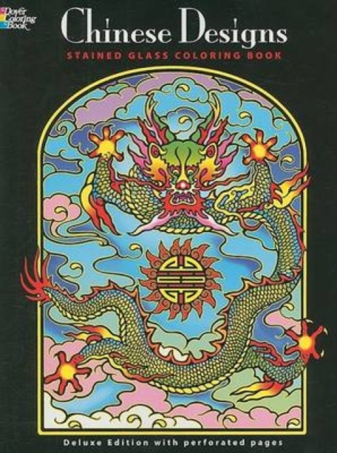 Chinese Designs Stained Glass Coloring Book, Paperback Book
