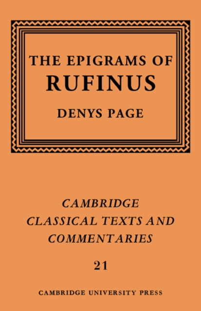 Rufinus: The Epigrams of Rufinus, Paperback / softback Book