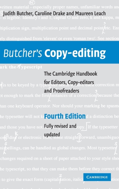 Butcher's Copy-editing : The Cambridge Handbook for Editors, Copy-editors and Proofreaders, Hardback Book