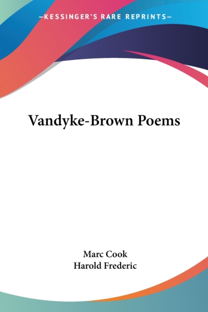 VANDYKE-BROWN POEMS, Paperback Book