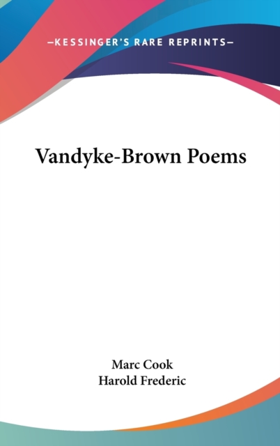 VANDYKE-BROWN POEMS, Hardback Book