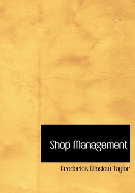 Shop Management, Hardback Book
