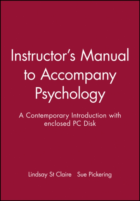 Instructor's Manual to Accompany Psychology : A Contemporary Introduction with enclosed PC Disk, Paperback / softback Book
