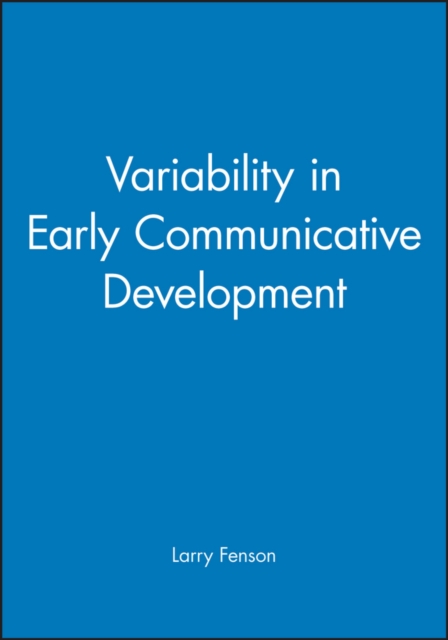 Variability in Early Communicative Development, Paperback / softback Book