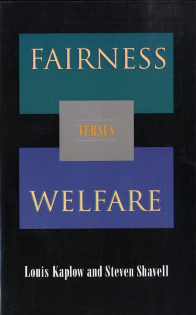 Fairness versus Welfare, Paperback / softback Book