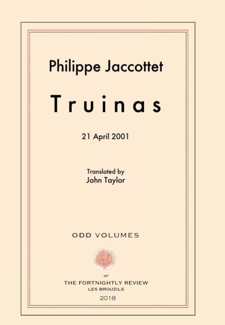 Truinas : April 21, 2001, Hardback Book