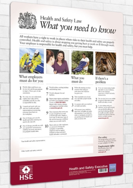 Health and safety law : what you need to know (A2 poster) (standard), Wallchart Book