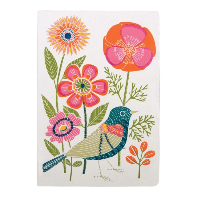 Avian Friends Embroidered Handmade Journal, Hardback Book