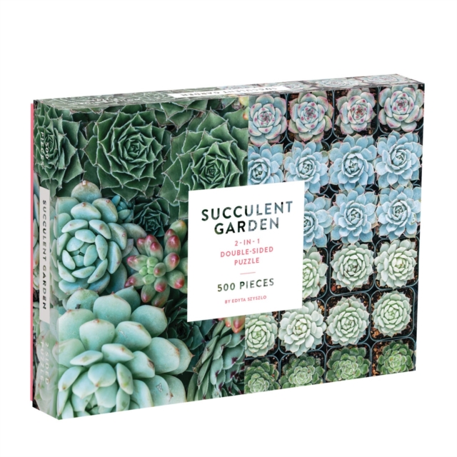 Succulent Garden 2-Sided 500 Piece Puzzle, Jigsaw Book