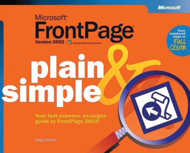 Microsoft FrontPage Version 2002 Plain & Simple, Paperback Book