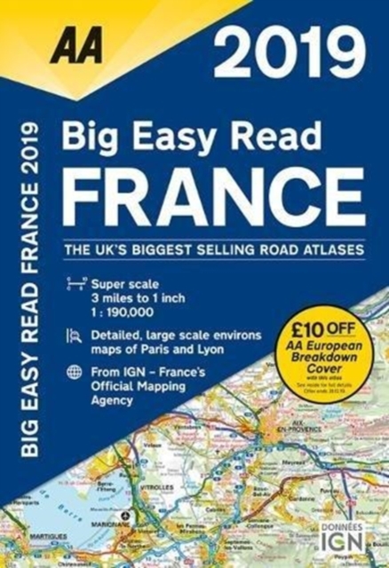 AA Big Easy Read Atlas France 2019, Paperback / softback Book