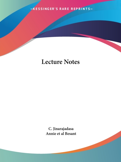 Lecture Notes (1930), Paperback / softback Book