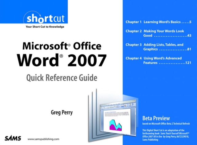 Microsoft Office Word 2007 Quick Reference Guide : Beta Preview (Digital Short Cut), PDF eBook