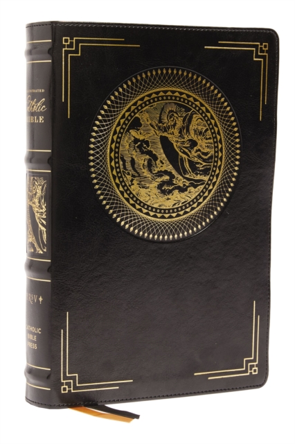 NRSVCE, Illustrated Catholic Bible, Leathersoft, Black, Comfort Print : Holy Bible, Leather / fine binding Book