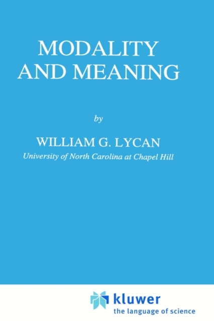 Modality and Meaning, Hardback Book
