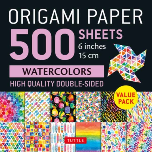Origami Paper 500 sheets Rainbow Watercolors 6" (15 cm) : Tuttle Origami Paper: Double-Sided Origami Sheets Printed with 12 Different Designs (Instructions for 5 Projects Included), Notebook / blank book Book