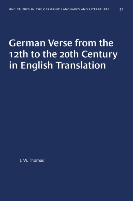 German Verse from the 12th to the 20th Century in English Translation, Paperback / softback Book