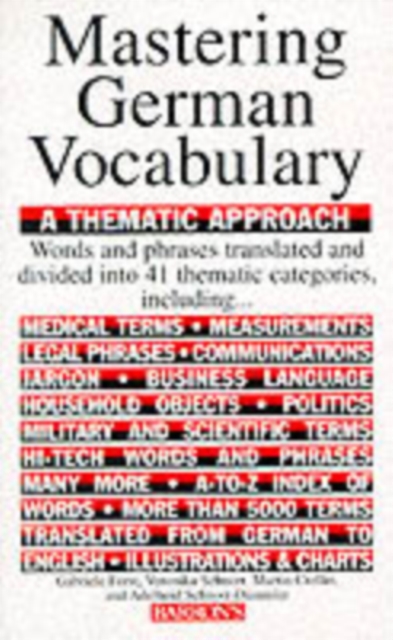 Mastering German Vocabulary: A Thematic Approach, Paperback / softback Book