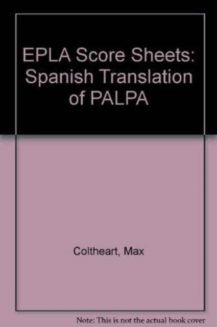 EPLA Score Sheets : Spanish Translation of PALPA, Paperback / softback Book