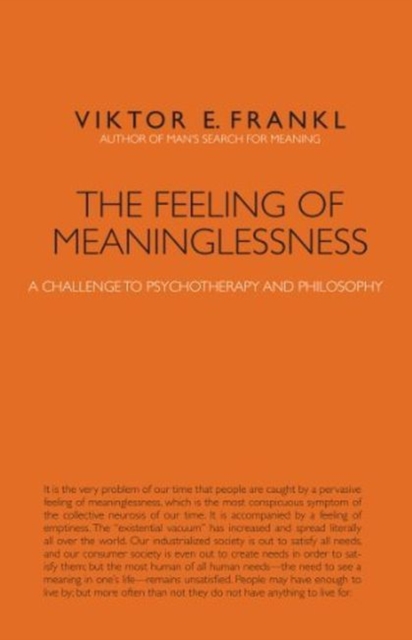 The Feeling of Meaninglessness : A Challenge to Psychotherapy and Philosophy, Paperback / softback Book