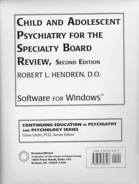 Child And Adolescent Psychiatry For The Specialty Board Review, CD-ROM Book