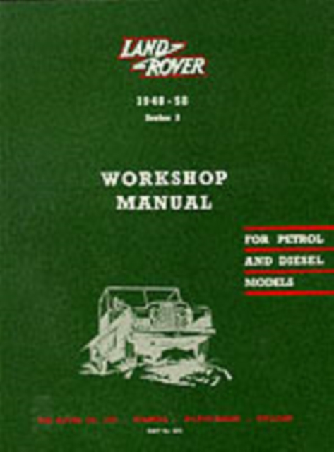 Land Rover Series I Workshop Manual, Paperback / softback Book