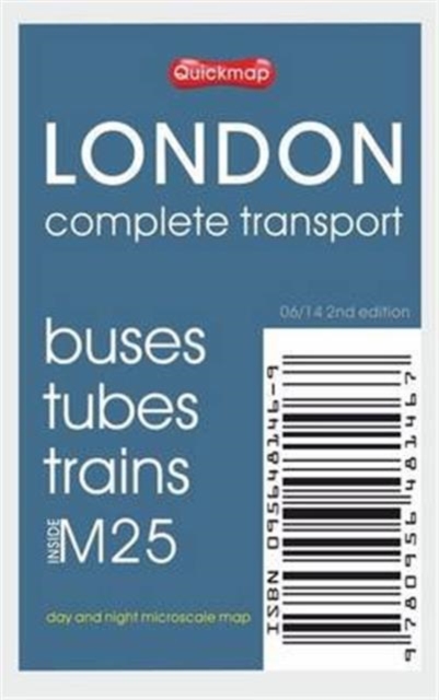 London Complete Transport : Microscale Map of Buses Tubes Trains Inside M25, Sheet map, folded Book