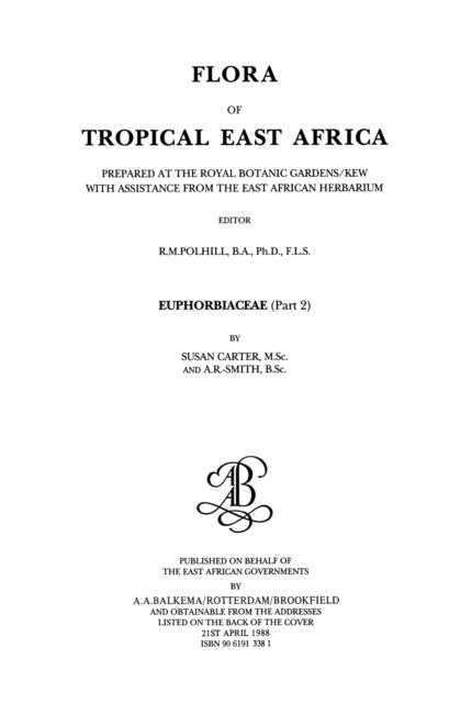 Flora of Tropical East Africa - Euphorbiac v2 (1988), PDF eBook