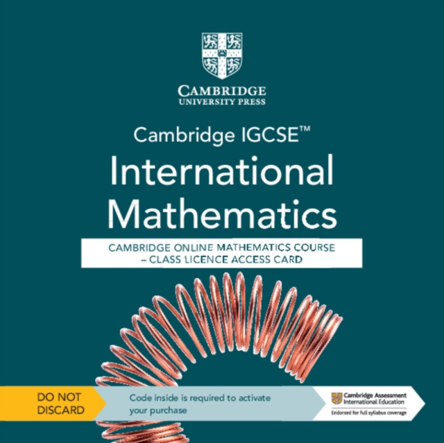 Cambridge IGCSE™ International Mathematics Cambridge Online Mathematics Course - Class Licence Access Card (1 Year Access), Digital product license key Book
