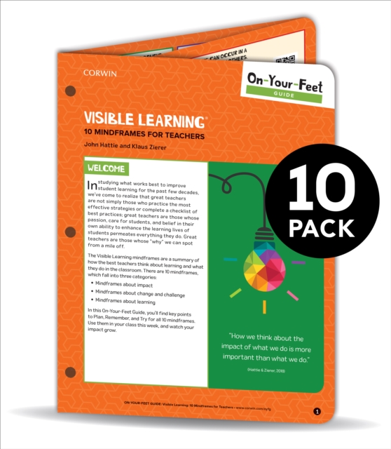 BUNDLE: Hattie: On-Your-Feet Guide: Visible Learning: 10 Mindframes for Teachers: 10 Pack, Book Book