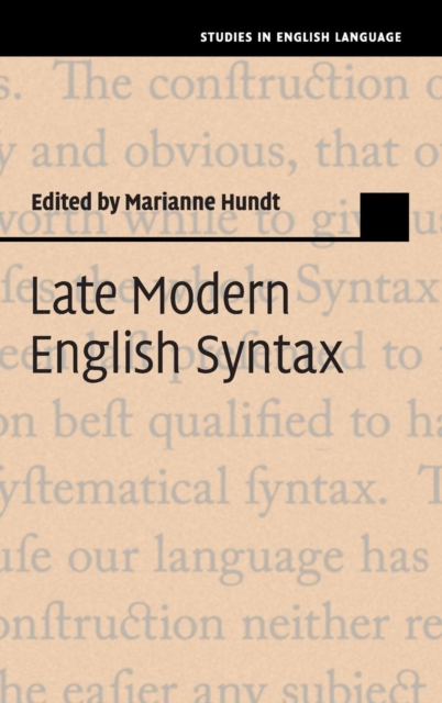 Late Modern English Syntax, Hardback Book