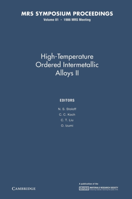 High-Temperature Ordered Intermetallic Alloys II: Volume 81, Paperback / softback Book