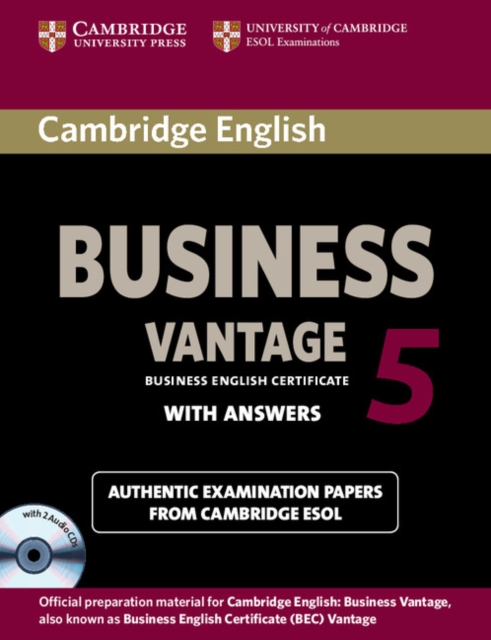Cambridge English Business 5 Vantage Self-study Pack (Student's Book with Answers and Audio CDs (2)), Multiple-component retail product Book