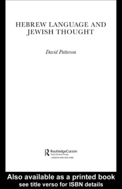 Hebrew Language and Jewish Thought, PDF eBook